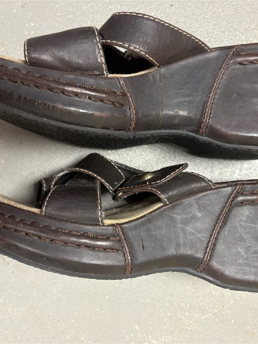 Vintage Xhilaration Brown Platform Wedge Sandals Womens 6.5 Y2K Chunky